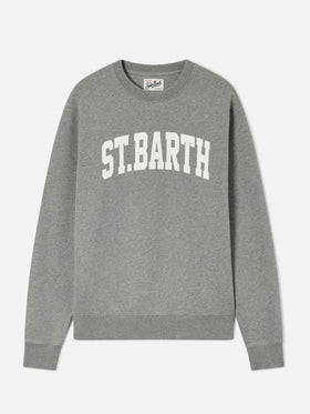 Soho crewneck sweatshirt in grey cotton with St. Barth print