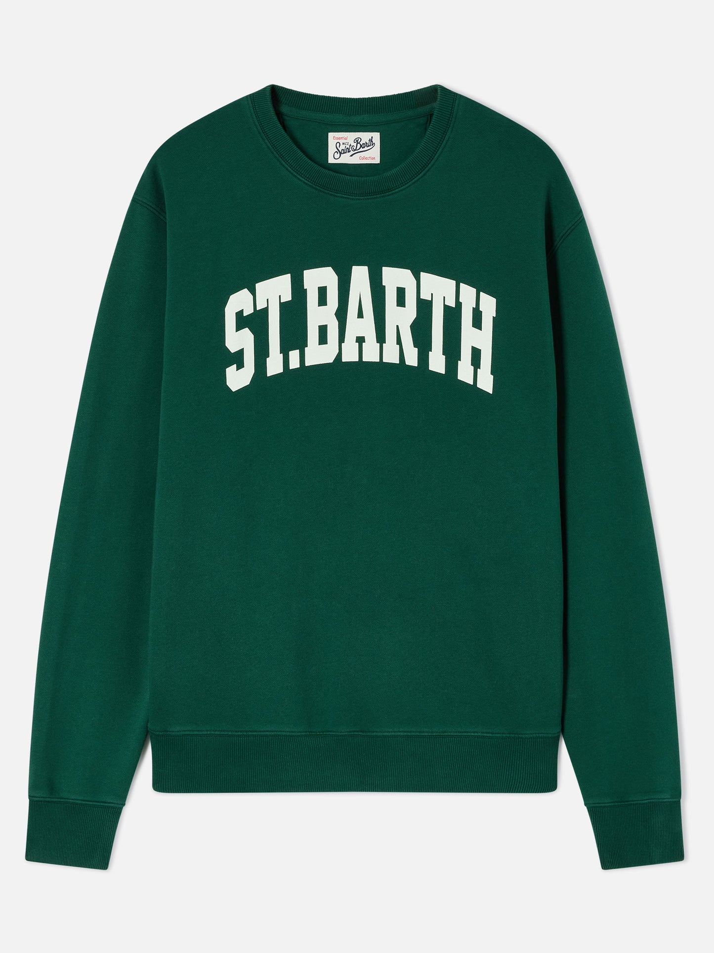 Soho crewneck sweatshirt in green cotton with St. Barth print