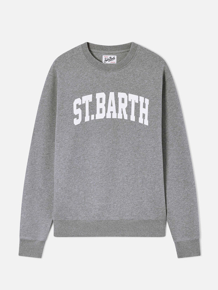 Felpa Soho grigia in cotone con stampa St. Barth
