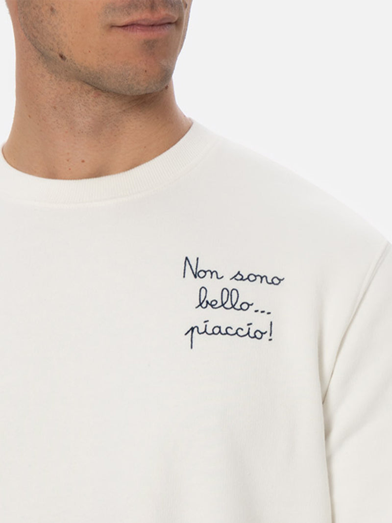 Man blue navy sweatshirt Soho with Non sono bello, piaccioo! embroidery | VACANZE DI NATALE SPECIAL EDITION