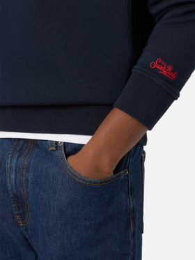 Navy blue Soho Baumwoll-Sweatshirt mit Uomo Ragno-Stickerei | Special edition 