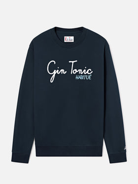 Sweat-shirt Soho en coton Navy blue avec broderie Gin Tonic Habitué 