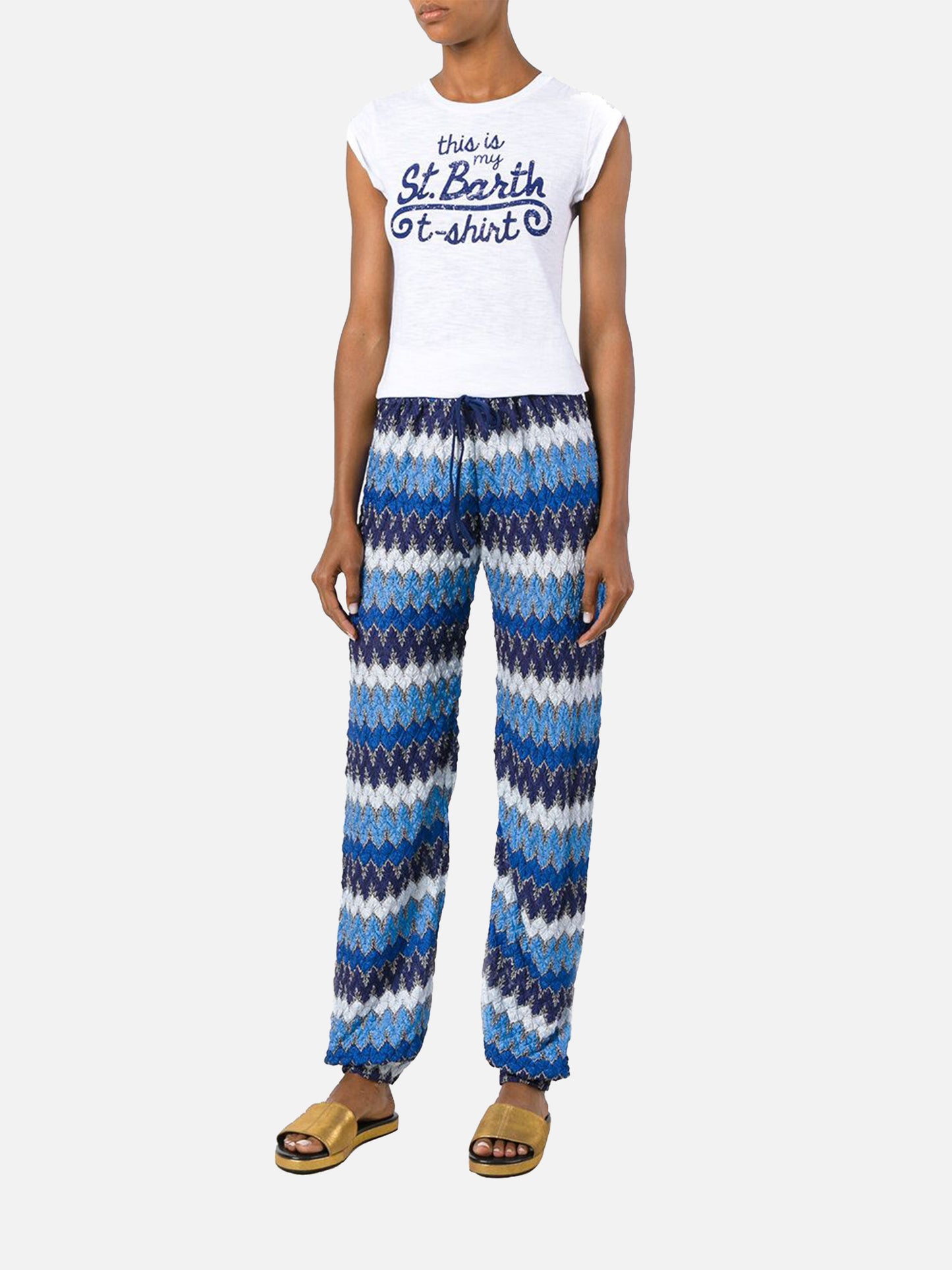 PANTALONI ALL'UNCINETTO CHEVRON