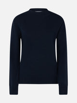 Woman blended cashmere navy blue sweater Sorbonne