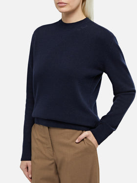 Maglione girocollo Sorbonne in MISTO CASHMERE blu navy