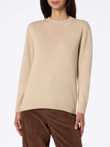 Woman blended cashmere beige  sweater Sorbonne