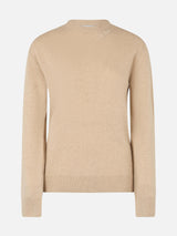 Woman blended cashmere beige  sweater Sorbonne