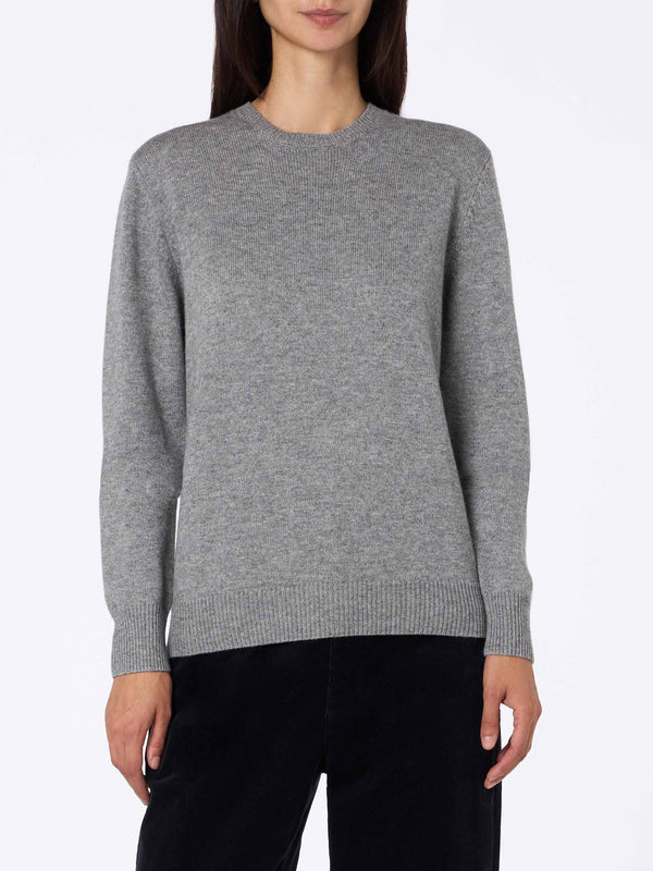 Woman blended cashmere mélange grey sweater Sorbonne