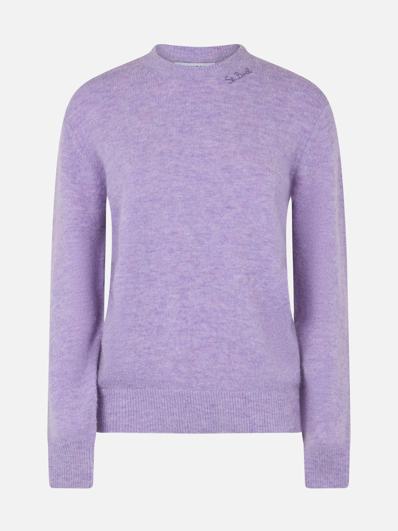 Woman stretch yarn lilac sweater Sorbonne