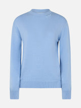 Woman blended cashmere light blue sweater Sorbonne