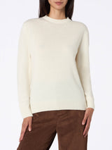 Woman blended cashmere off-white sweater Sorbonne