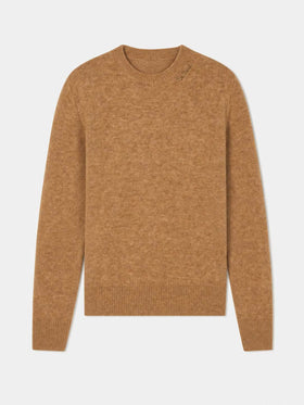 Sorbonne Pullover aus camelfarbenem Stretchgarn 