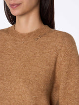 Woman stretch yarn camel sweater Sorbonne