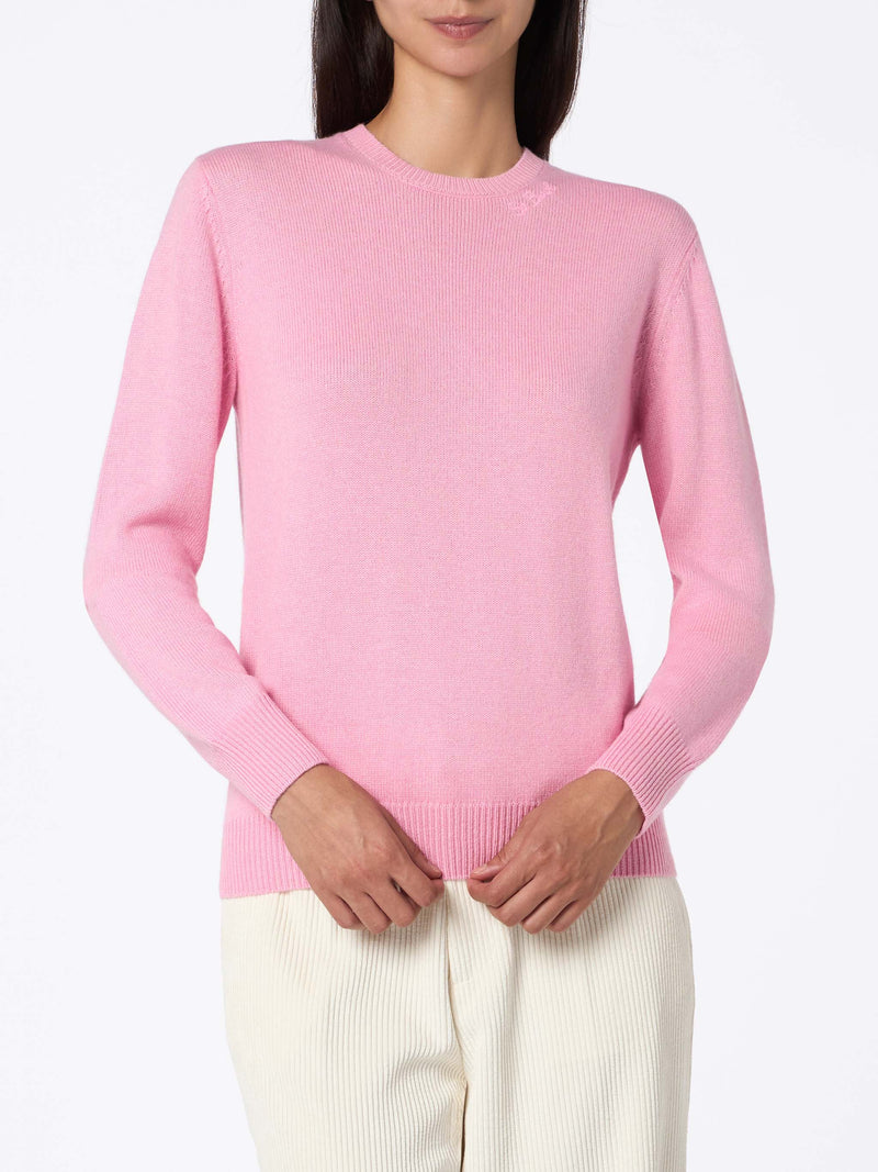 Woman blended cashmere pink sweater Sorbonne