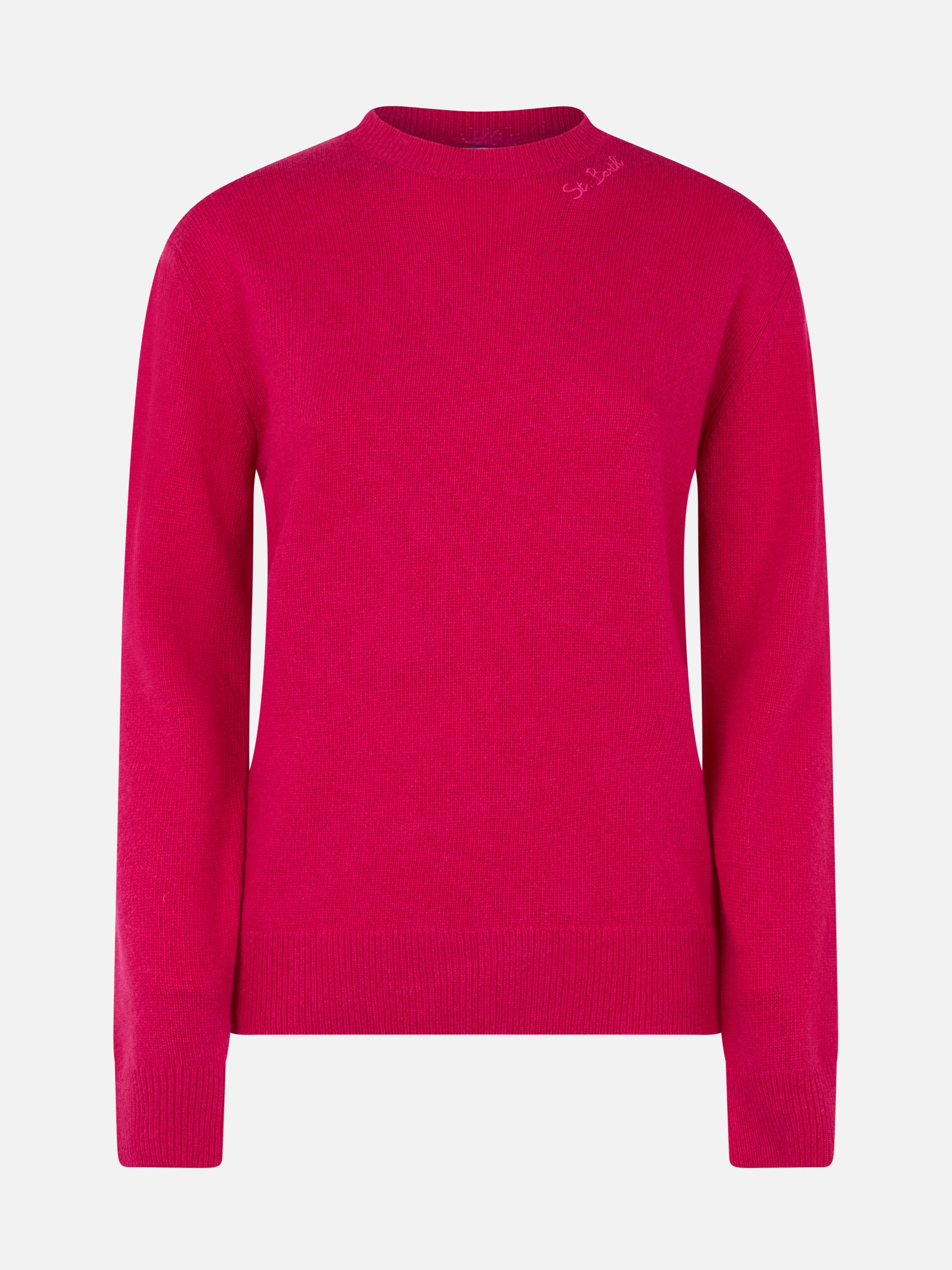 Woman cashmere blend fucsia sweater Sorbonne - MC2 Saint Barth