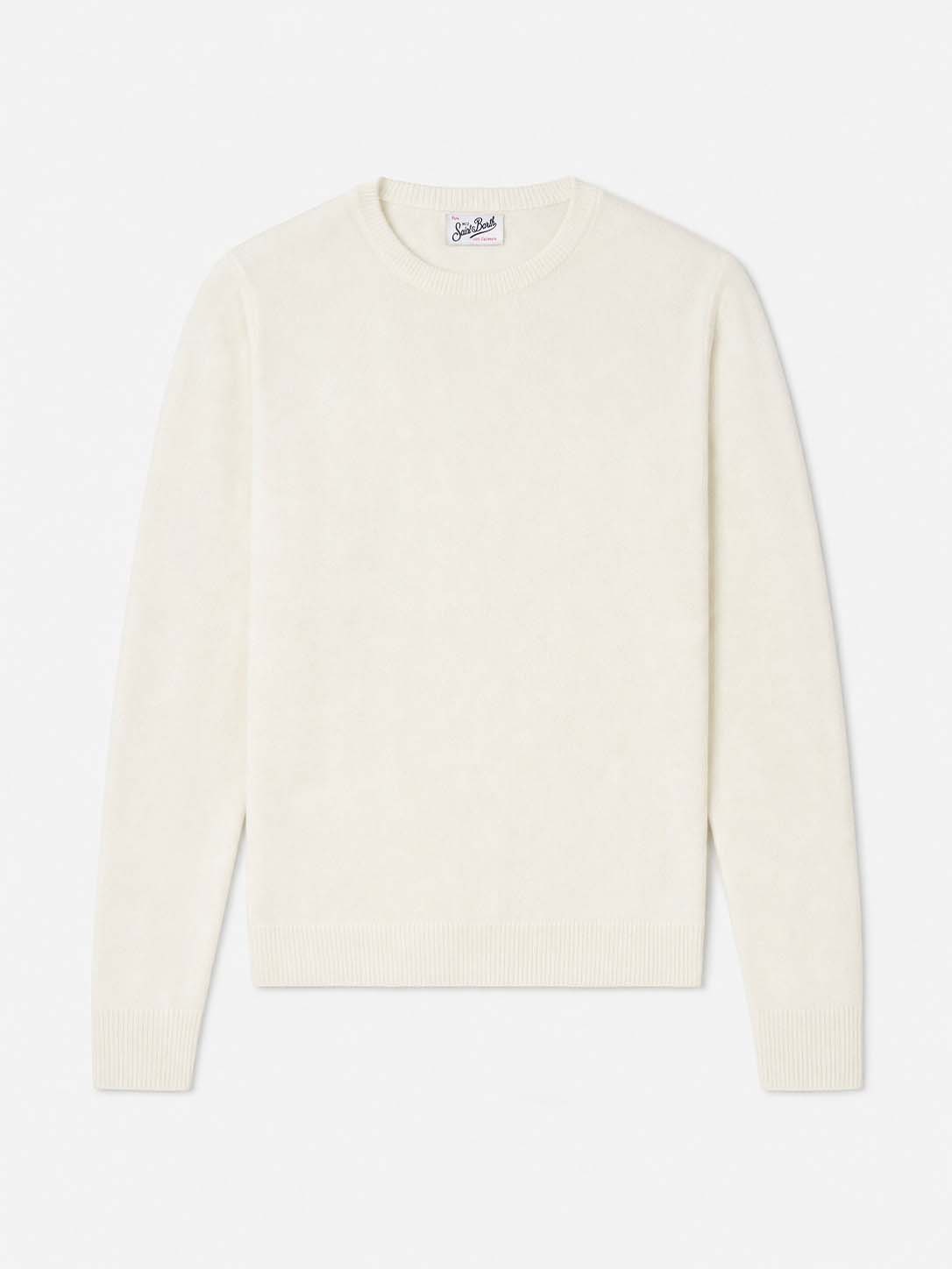 Pull Sorbonne blanc en 100 % CACHEMIRE 