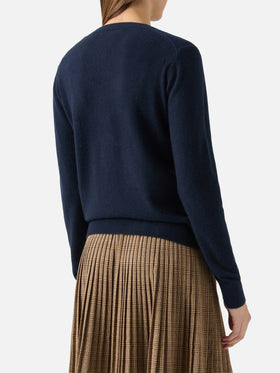 100% CASHMERE Sorbonne sweater in navy blue