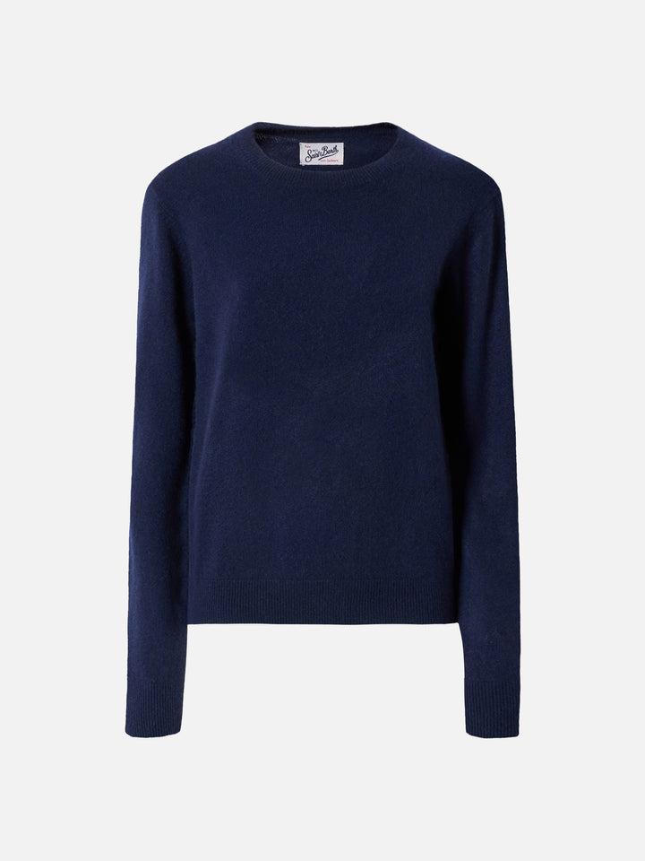 100% CASHMERE Sorbonne sweater in navy blue