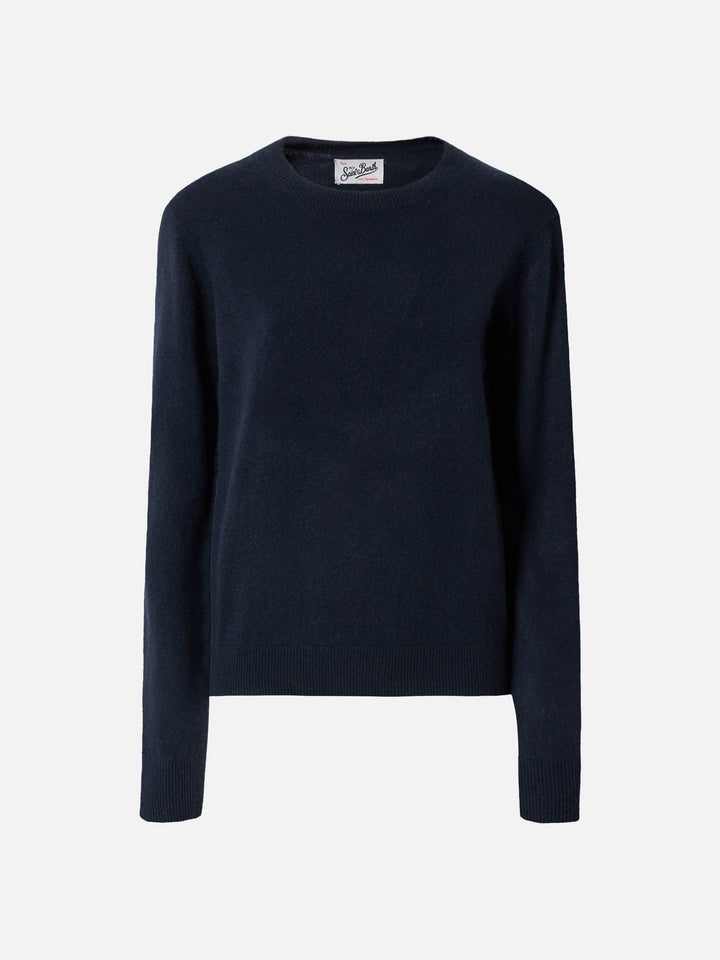 Pull Sorbonne en 100% CACHEMIRE bleu marine 