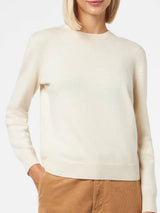 Woman off-white pure cashmere sweater Sorbonne