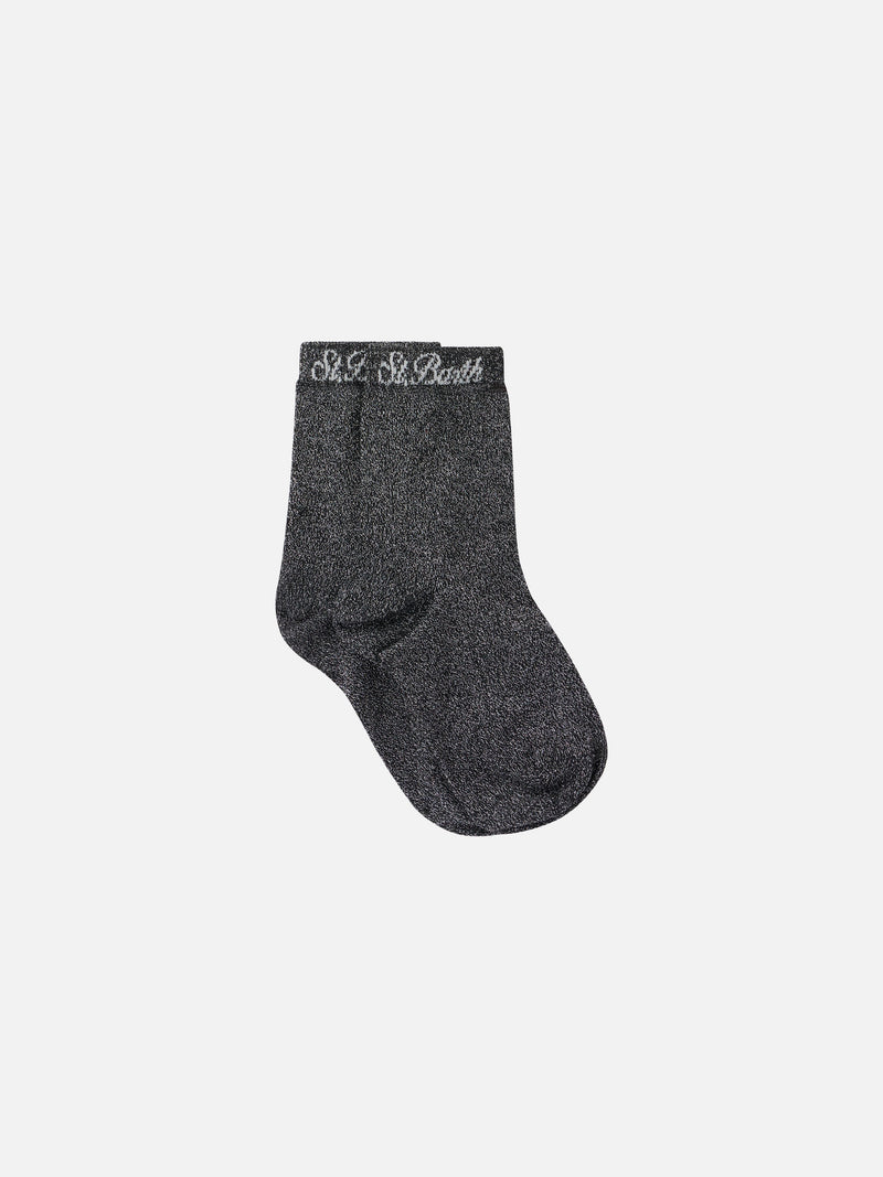 Schwarze Lurexsocken für Damen