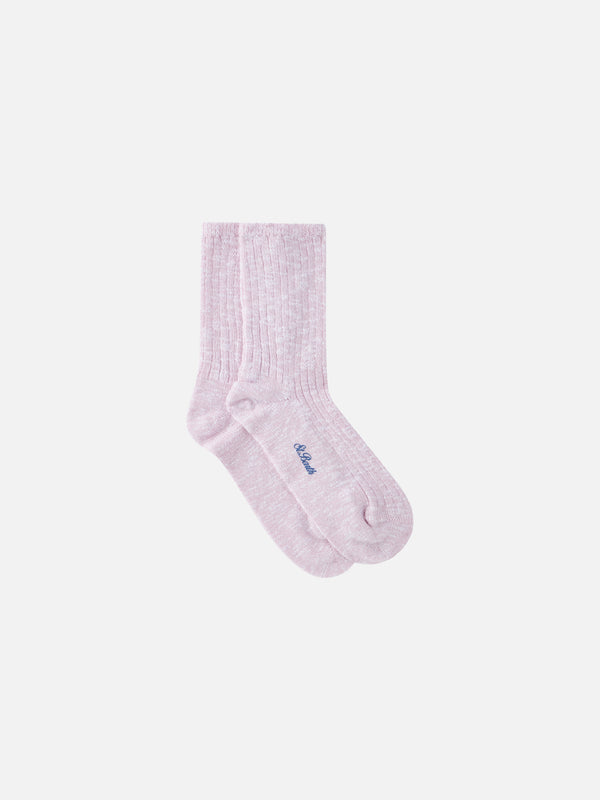 Woman pink mélange socks