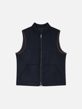 Chaleco reversible Spencer de mezcla de lana Navy blue 