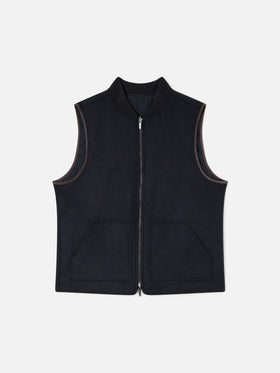 Chaleco reversible Spencer de mezcla de lana Navy blue 