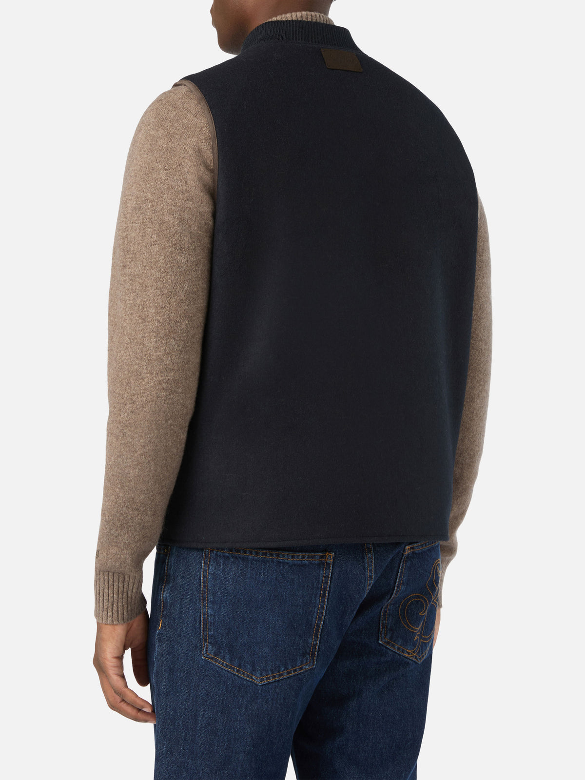 Chaleco reversible Spencer de mezcla de lana Navy blue 