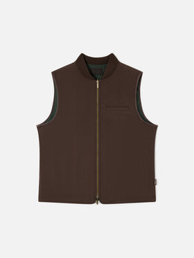 Wendbare Spencer Weste aus Wollmischung in Military Green 