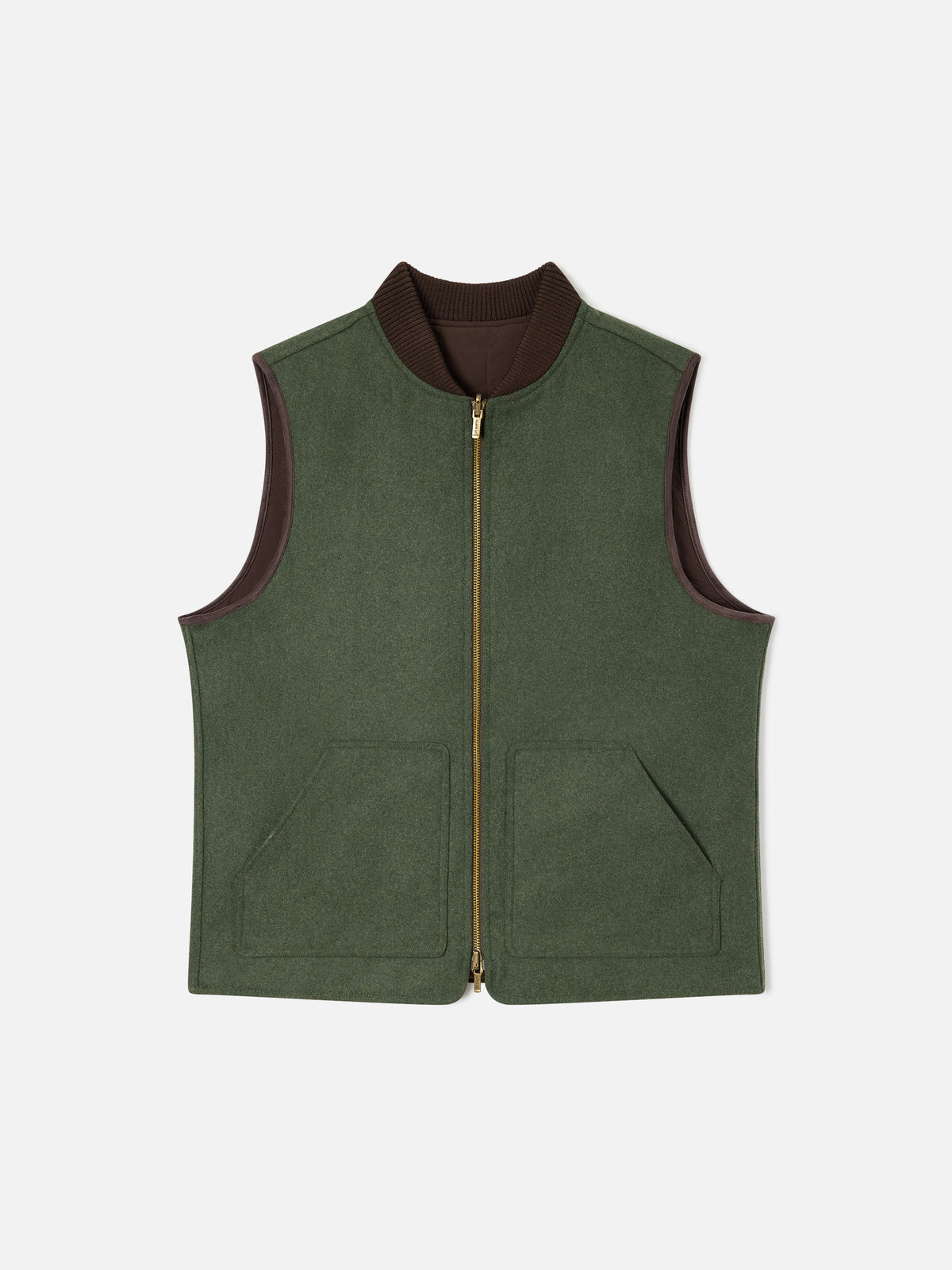 Gilet Spencer verde militare reversibile in misto lana