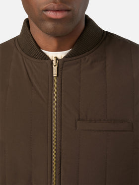 Gilet Spencer verde militare reversibile in misto lana