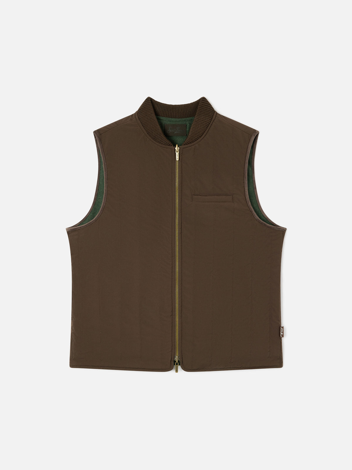 Gilet Spencer verde militare reversibile in misto lana