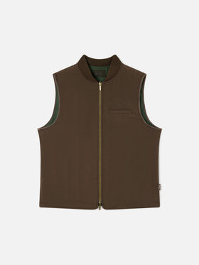 Gilet Spencer verde militare reversibile in misto lana