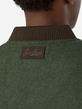 Gilet Spencer verde militare reversibile in misto lana