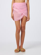 Woman pink short pareo Sery