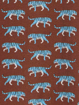 Braunes Boy-Musselin-Baumwollhemd Sharouk mit Tiger-Print