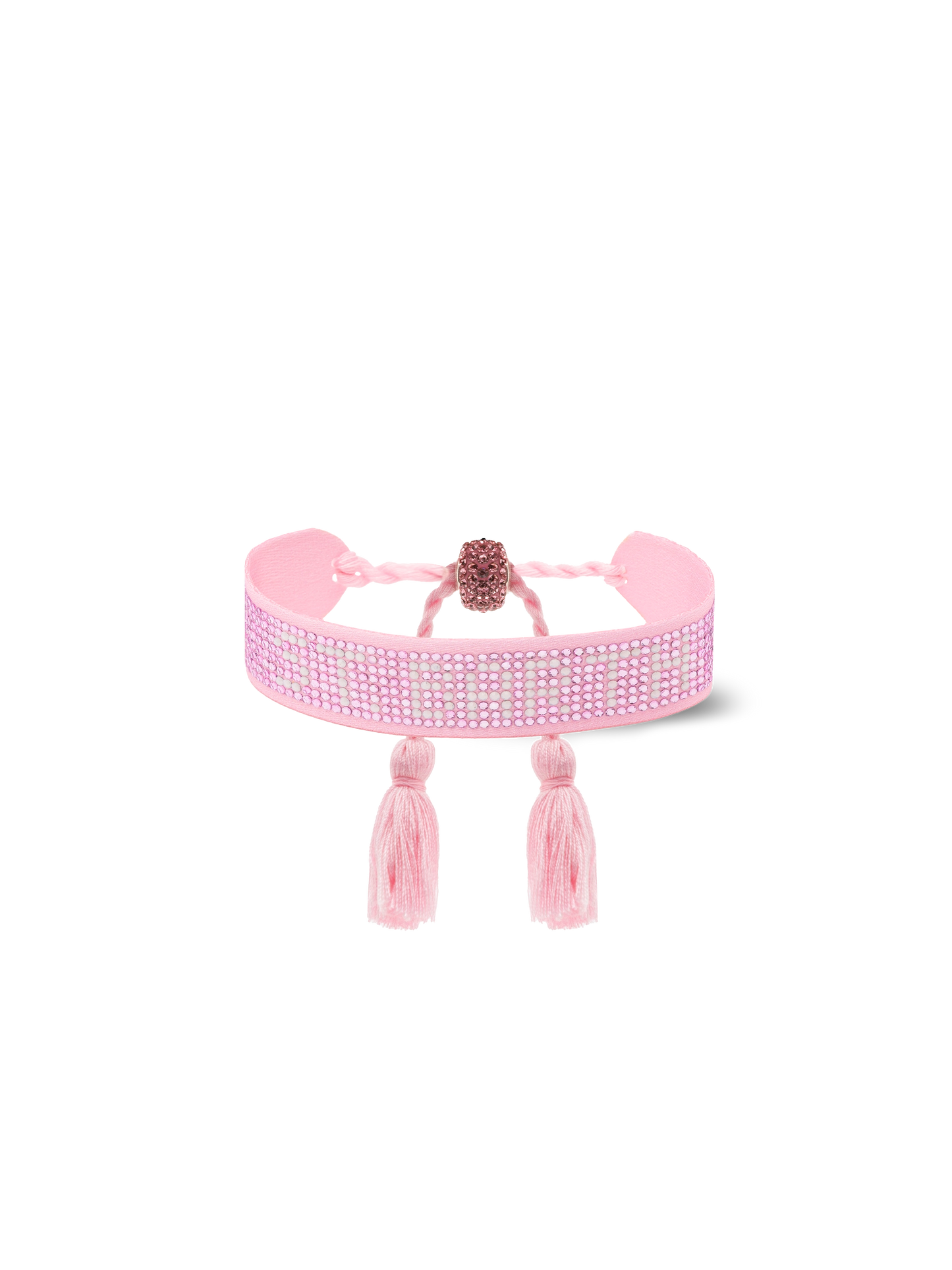 Rosa Strass-Armband mit St. Barth Schriftzug
