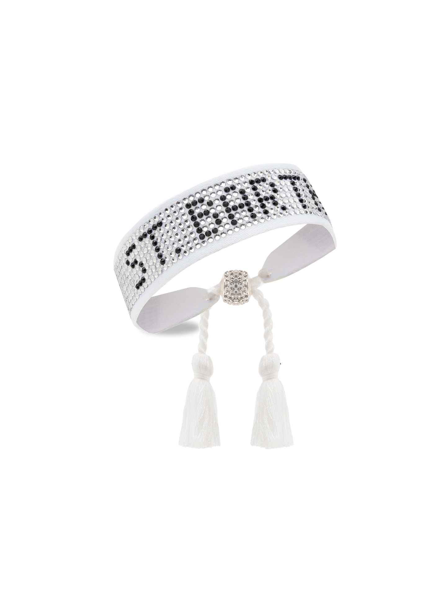 Weißes Strassarmband mit St. Barth Schriftzug