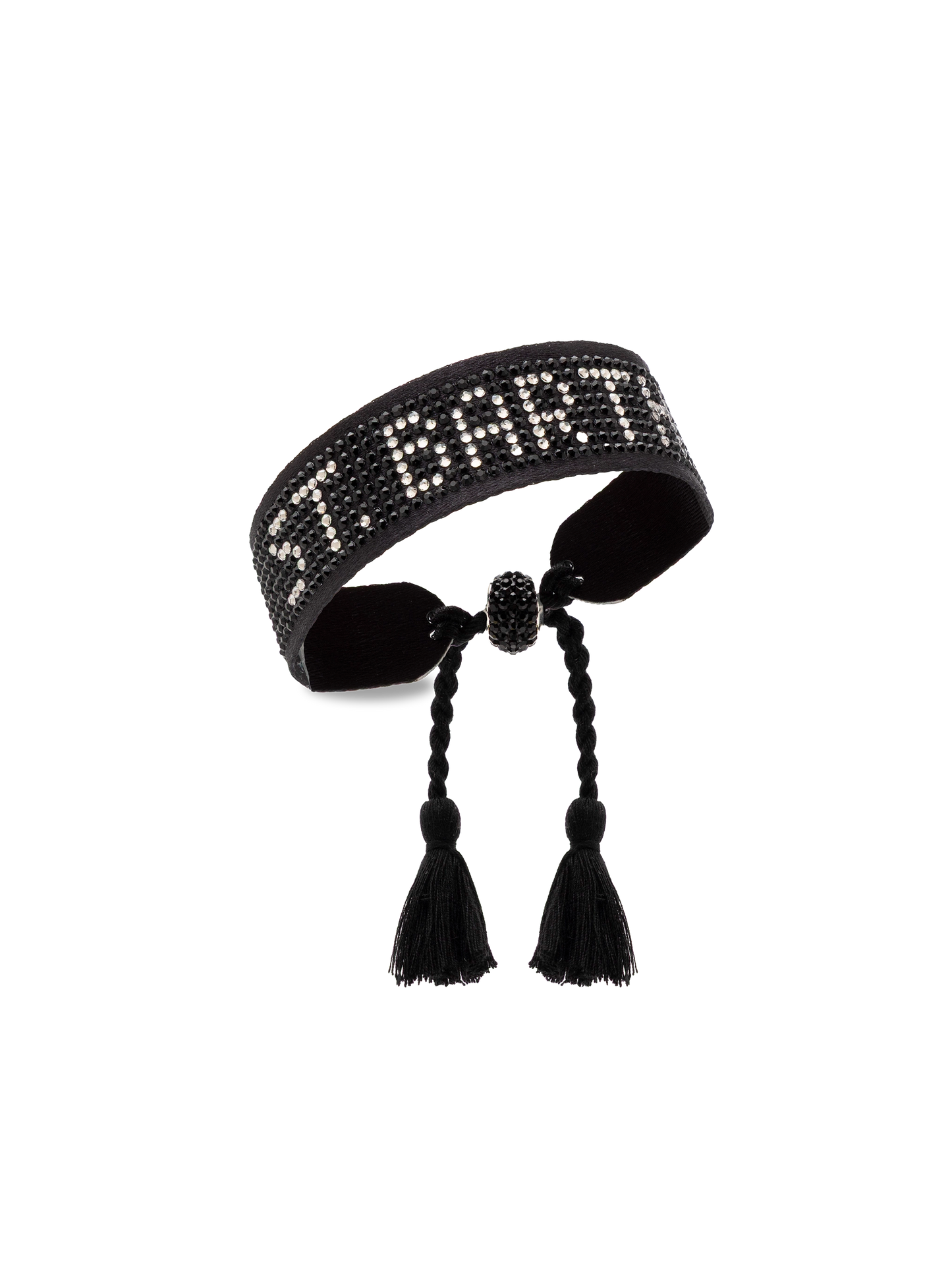 Schwarzes Strassarmband mit St. Barth Schriftzug