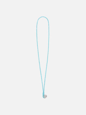 Tracolla per telefono Strass Charm azzurra con charm logo