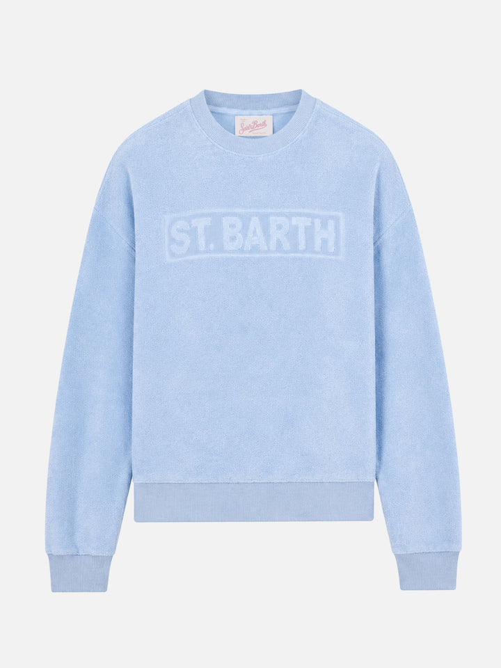 Damen-Sweatshirt Stardust aus hellblauem Frottee-Baumwollstoff 