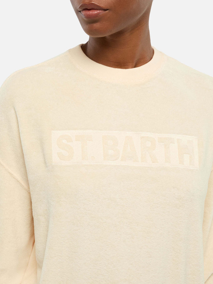 Beiges Sweatshirt aus Frottee-Baumwolle „Stardust“