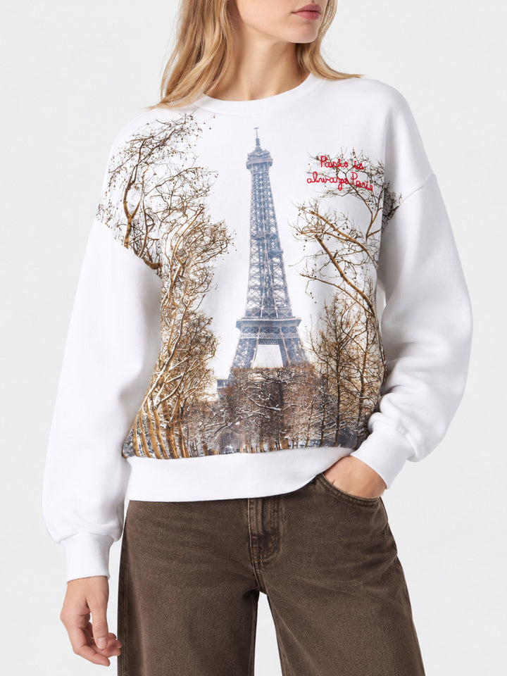 Sweatshirt Stardust mit Paris-Print und Stickerei 
