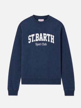Sweat-shirt Stardust en coton bleu avec imprimé St. Barth Sport Club 