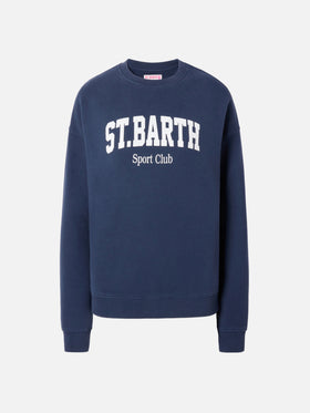 Stardust cotton sweatshirt in blue with St. Barth Sport Club print
