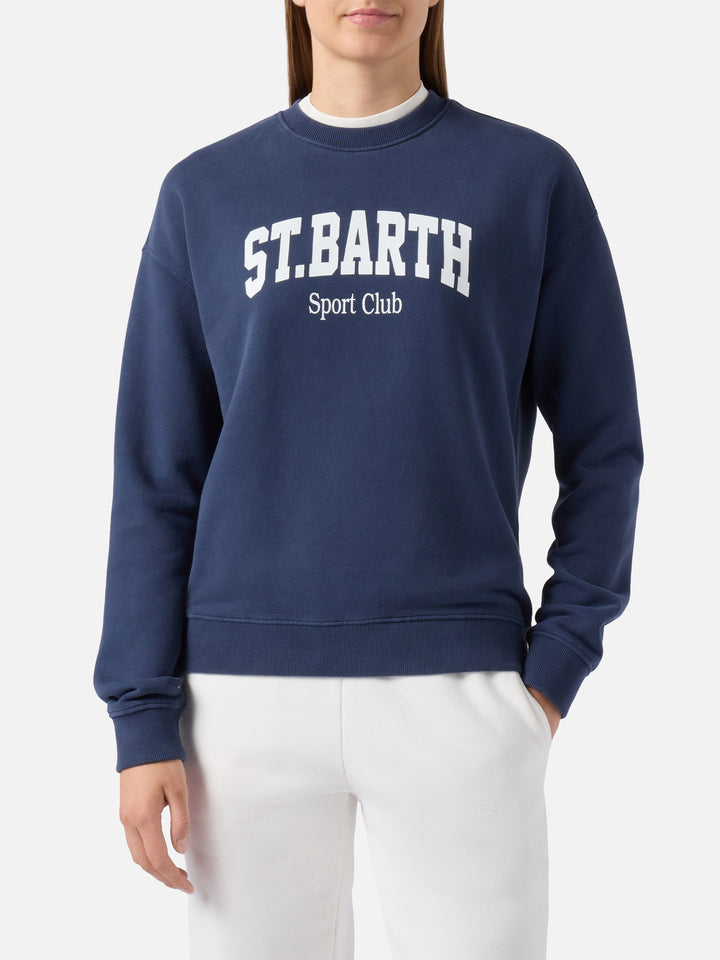 Stardust cotton sweatshirt in blue with St. Barth Sport Club print