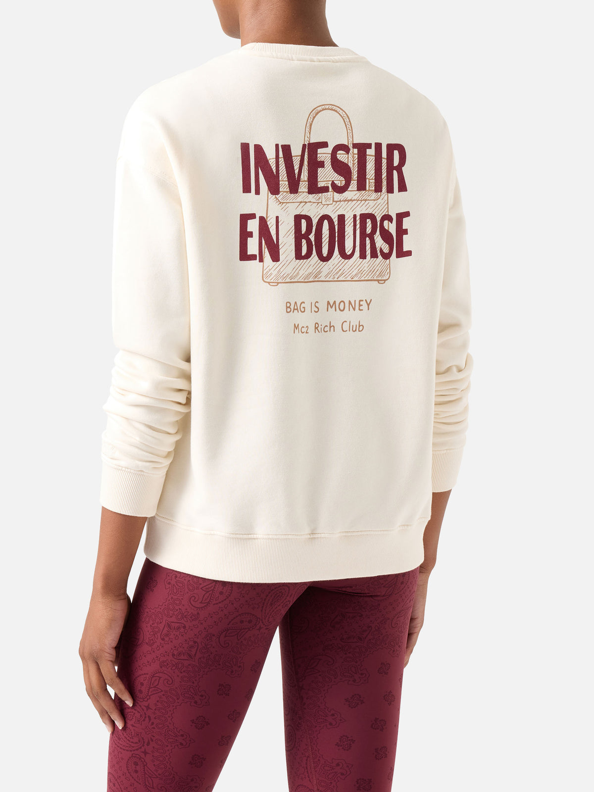 Sweat-shirt ras du cou Stardust en coton blanc avec broderie Investir en Bourse 