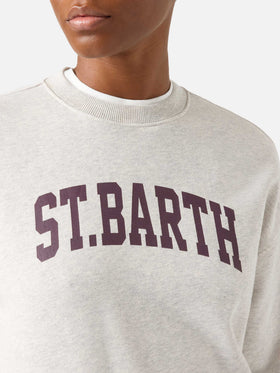 Stardust Rundhals-Sweatshirt aus grauer Baumwolle mit St. Barth-Print 