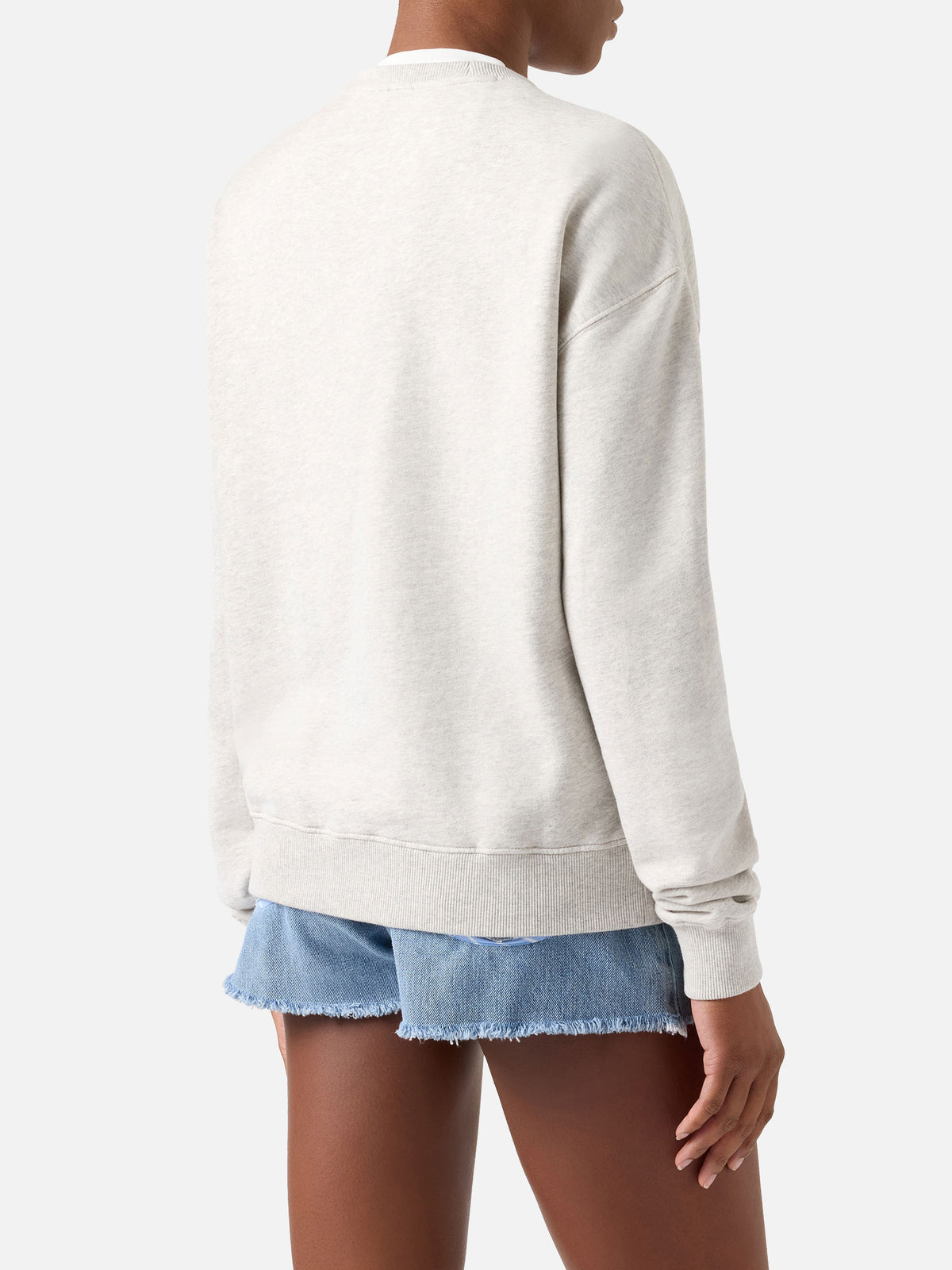 Stardust Rundhals-Sweatshirt aus grauer Baumwolle mit St. Barth-Print 
